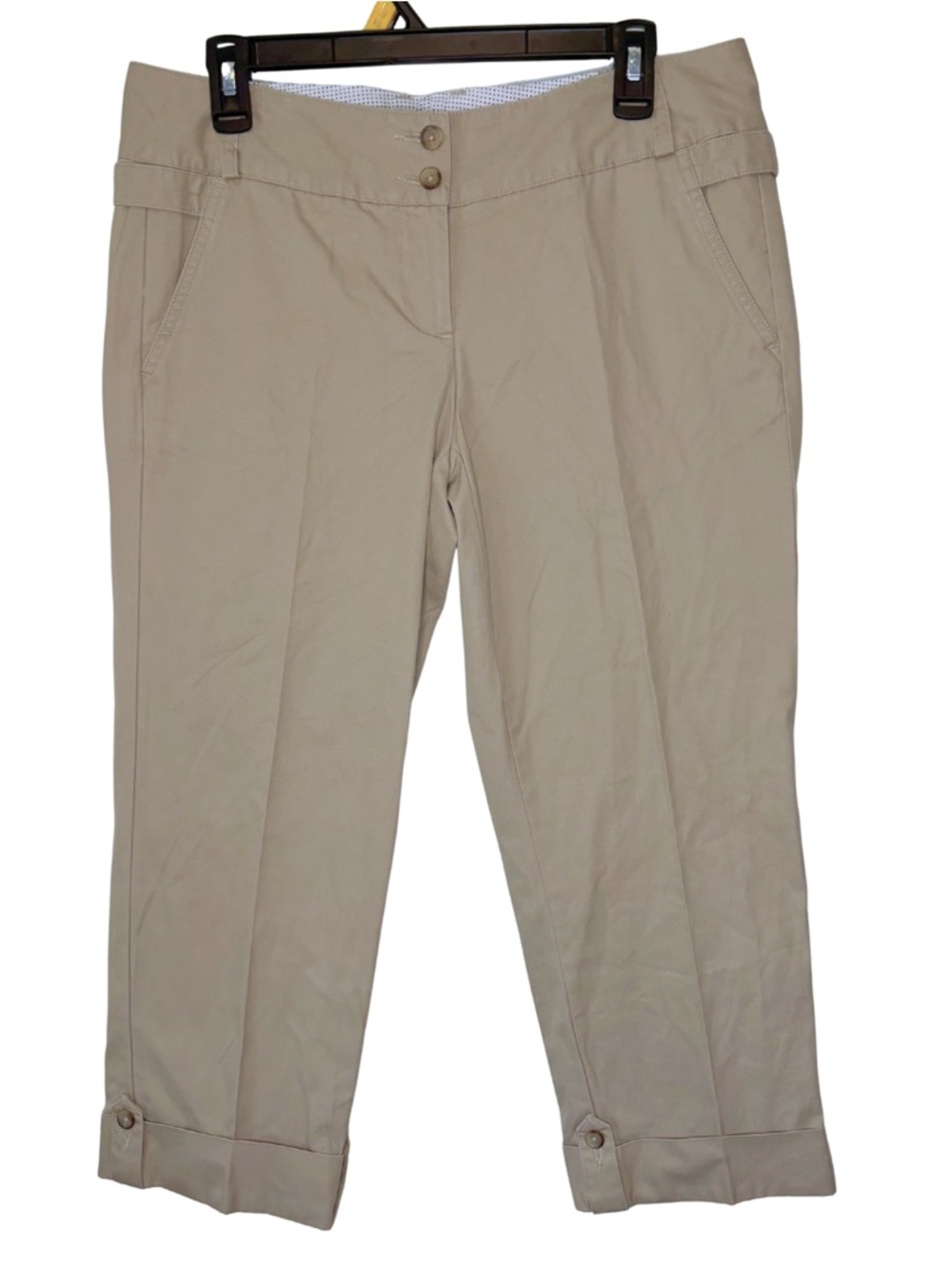 Lands' End Beige Crop Capris Pants Size 8